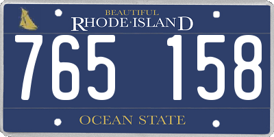 RI license plate 765158