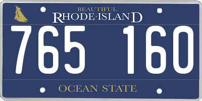 RI license plate 765160