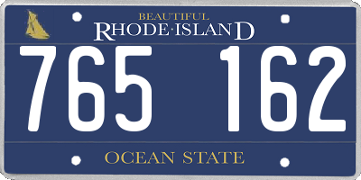 RI license plate 765162