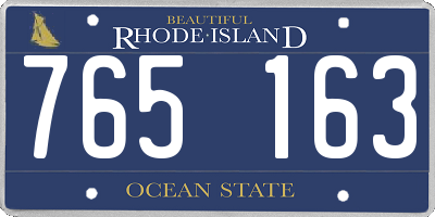 RI license plate 765163
