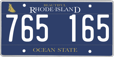 RI license plate 765165