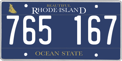 RI license plate 765167