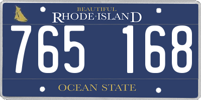 RI license plate 765168
