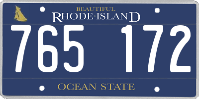 RI license plate 765172