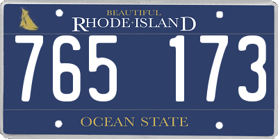 RI license plate 765173
