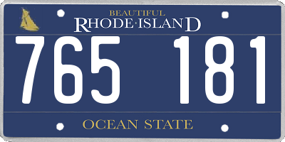 RI license plate 765181