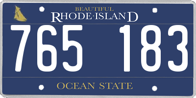RI license plate 765183