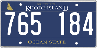 RI license plate 765184