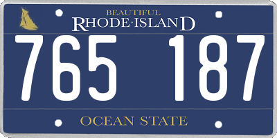 RI license plate 765187