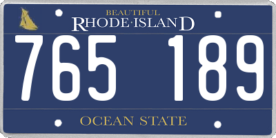 RI license plate 765189