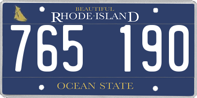 RI license plate 765190