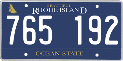 RI license plate 765192