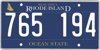RI license plate 765194