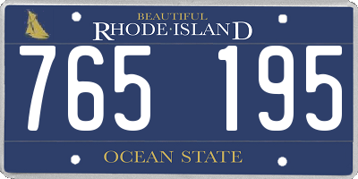 RI license plate 765195