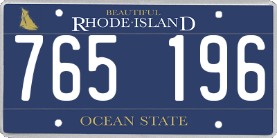 RI license plate 765196