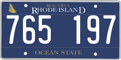 RI license plate 765197