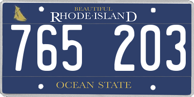 RI license plate 765203