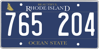 RI license plate 765204