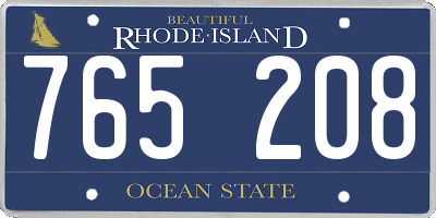 RI license plate 765208