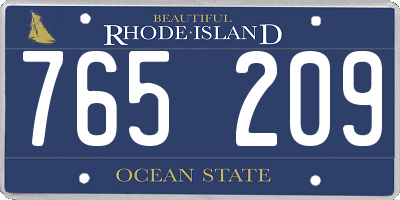 RI license plate 765209