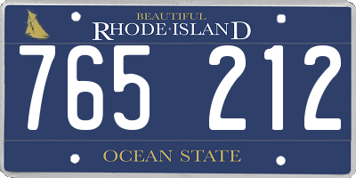 RI license plate 765212