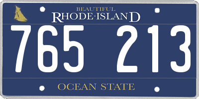 RI license plate 765213