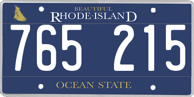 RI license plate 765215