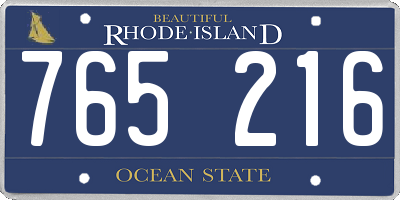 RI license plate 765216