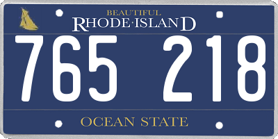 RI license plate 765218