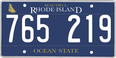 RI license plate 765219