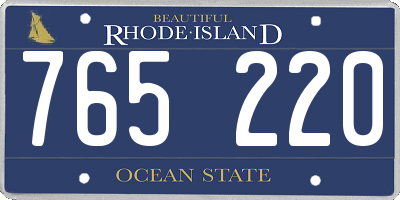 RI license plate 765220