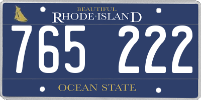 RI license plate 765222