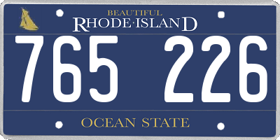 RI license plate 765226