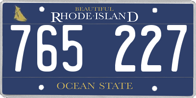 RI license plate 765227