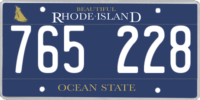 RI license plate 765228