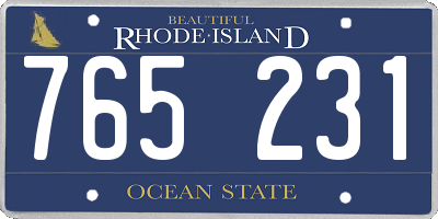 RI license plate 765231