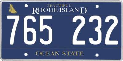 RI license plate 765232