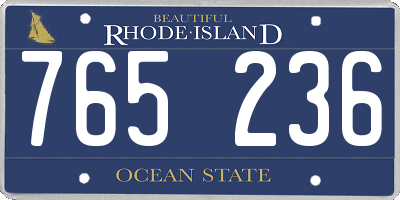 RI license plate 765236