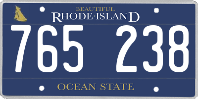 RI license plate 765238