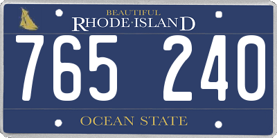 RI license plate 765240