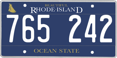 RI license plate 765242