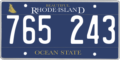 RI license plate 765243