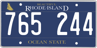 RI license plate 765244