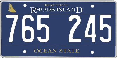 RI license plate 765245