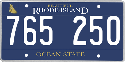 RI license plate 765250