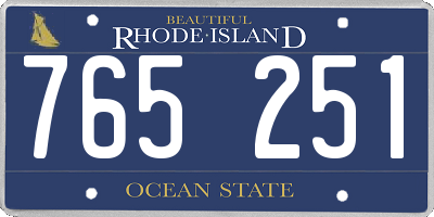 RI license plate 765251