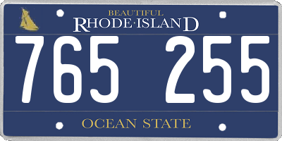 RI license plate 765255