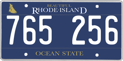 RI license plate 765256