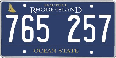 RI license plate 765257
