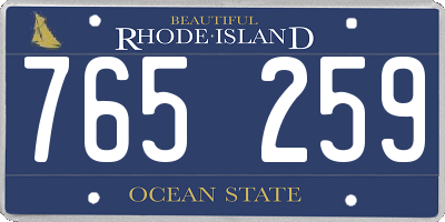 RI license plate 765259